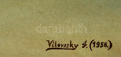 Vitovszky József (?-?): Virágcsendélet. Olaj, karton, keretben, 27×37 cm