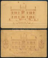 cca 1880-1900 Kolozsvár, Férfiportré, 2 db keményhátú fotó Veress Ferenc (1832-1916) neves kolozsvár...