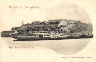 Imre MFTR gőzüzemű oldalkerekes személyhajó Újvidéken Péterváradnál / Hungarian passenger steamship in Novi Sad