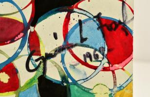 Gyémánt jelzéssel: Kompozíció. Vegyes technika, papír, 45×29 cm