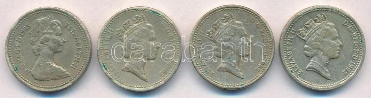 Nagy-Britannia 1983-1992. 1Ł (4x) T:2,2-
Great Britain 1983-1992. 1 Pound (4x) C:XF,VF