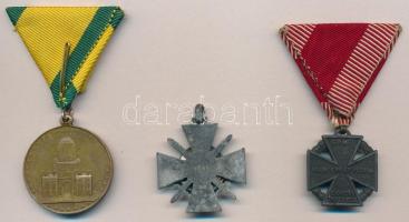 1916. "Károly-csapatkereszt" cink kitüntetés mellszalagon, peremen gyártói jelzéssel + 194...