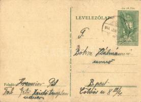 1944 A tabi zsidó templom udvarán felállított gettóból feladott levelezőlap / Letter from the ghetto of the Hungarian synagogue of Tab (EB)