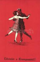 Üdvözlet a Krampusztól! / Lady dancing with Krampus. C.H.W. VIII/2. 2506-4.