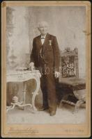 1895 Mödling, Kitüntetett osztrák államférfi, keményhátú fotó Weingartshofer műterméből, 16,5x11 cm / Austrian statesman, vintage photo