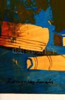 Lossonczy jelzéssel: Ókori emlékek. Kollázs, falemez, sérült, 60×73 cm