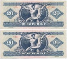 1980. 20Ft (2x) sorszámkövetők T:II