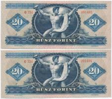 1965. 20Ft (2x) sorszámkövetők T:I-