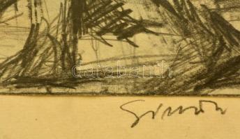 Simon Zoltán (1950-): Pár. Ceruza, papír, jelzett, 29×20 cm