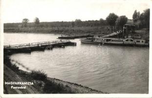 Magyarkanizsa, Stara Kanjiza; Pontonhíd, gőzhajó / pontoon bridge, steamship (EK)