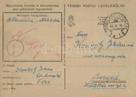 1943 Muszkaföld. Második világháborús tábori posta, repülőgép / WWII Hungarian military field post, ...