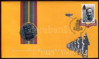 Ausztrália 1995. 50c "Weary Dunlop" érmés borítékon T:BU