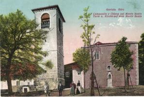 Gorizia, Görz; Campanile e Chiesa sul Monte Santo / Turm und Kirche auf dem Monte Santo. Verlag A. Pertot / tower and church