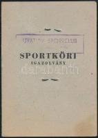 1958 Bp., Zetelaky Tibor vezérkari százados fényképes tenisz sportköri igazolvány