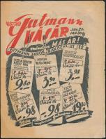 cca 1940 Bp. Rákóczi út, Gutmann és Társa vásári árlapja