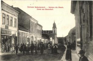 Balázsfalva, Blaj, Blasendorf; Naftali Vilmos üzlete, utcakép / street view, shop (EK)