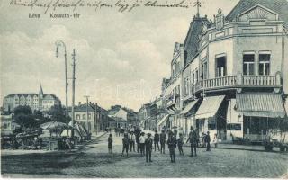 Léva, Levice; Kossuth tér, piac / square, market (EK)