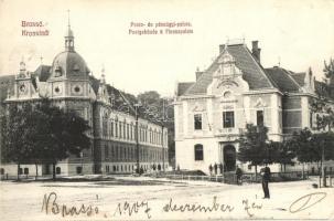 Brassó, Kronstadt, Brasov; Posta és pénzügyi palota / Postgebäude und Finanzpalais / post office, financial palace (EK)