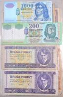 78db-os vegyes magyar és külföldi bankjegy gyűjtemény, közte 1920. 1000K  "Orell Füssli Zürich&...