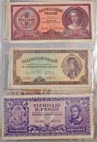 78db-os vegyes magyar és külföldi bankjegy gyűjtemény, közte 1920. 1000K  "Orell Füssli Zürich&...