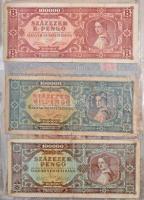 78db-os vegyes magyar és külföldi bankjegy gyűjtemény, közte 1920. 1000K  "Orell Füssli Zürich&...