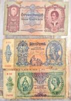 78db-os vegyes magyar és külföldi bankjegy gyűjtemény, közte 1920. 1000K  "Orell Füssli Zürich&...