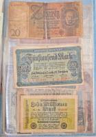 78db-os vegyes magyar és külföldi bankjegy gyűjtemény, közte 1920. 1000K  "Orell Füssli Zürich&...