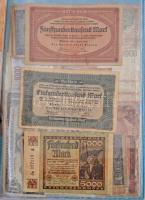 78db-os vegyes magyar és külföldi bankjegy gyűjtemény, közte 1920. 1000K  "Orell Füssli Zürich&...