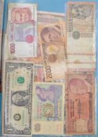 78db-os vegyes magyar és külföldi bankjegy gyűjtemény, közte 1920. 1000K  "Orell Füssli Zürich&...