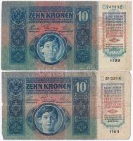 1915. 10K (7x) piros "MAGYARORSZÁG" felülbélyegzéssel T:III szakadás