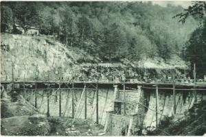 Hidegszamos, Somesu Rece; villanytelep, Kisriskai völgyzárógát (építész Lenarduzzi János). Ferencz és Társa utóda Dunky Elek kiadása / electric power plant, dam (EK)