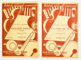 1936 Bárd siker sorozat kottafüzet, 2 db, Bárd Ferenc és Fia kiadása, az egyik borítója sérült