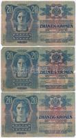 1913. 20K piros "MAGYARORSZÁG" felülbélyegzéssel + 1913. 20K (5x) piros "MAGYARORSZÁG...
