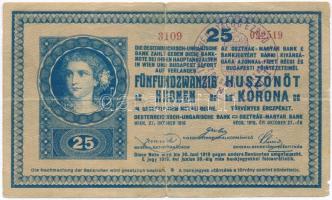 1918. 25K 3109 3mm, fehér hátlappal, M. KIR. 12. HONVÉD GYALOGEZRED 2. ZÁSZLÓALJ - GAZDASÁGI HIVATALA felülbélyegzéssel T:III szakadás