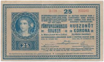 1918. 25K 3118 3mm, vízszintesen hullámos hátlappal T:III szakadás