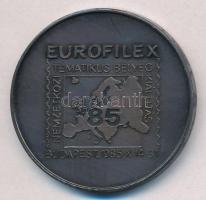 1985. "Eurofilex Nemzetközi Tematikus Bélyeg Kiállítás" Br emlékérem tokban (42,5mm) T:2