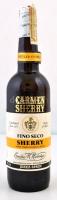 Carmen Sherry fino seco sherry, spanyol sherry, az egyik címke félig lejött, a zárjegy részben sérült, bontatlan, 0.7 l.