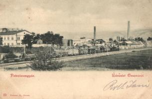 Orsova, Petróleum gyár, iparvasút. Hutterer G. kiadása / petroleum factory, industrial railway