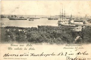 Pola, Hafenpanorama / K.u.K. Kriegsmarine port (fl)