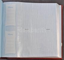 Közepes méretű barna bőr képeslapalbum 200 férőhellyel / Medium sized brown leather postcard album f...
