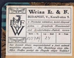 cca 1910-1920 Weiss L & Fia kitöltetlen betűrendes napló, kopottas vászon-kötés, 42x17 cm