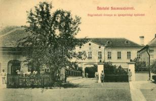 Szamosújvár, Gherla; Fegyintézeti őrtanya az igazgatósági épülettel. W. L. Bp. 1877. / prison, jail directorate office (EK)
