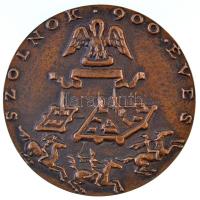 Búza Barna (1910-2010) 1975. "Szolnok 900 éves" kétoldalas Br érem (97,5mm) T:2 Hungary 19...