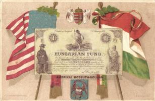 Amerikai Kossuth dollár, Jelenetek Kossuth Lajos élete történetéből Első kiadás VI. kép / Hungarian Fund Kossuth dollar, Emb. litho s: K. Sávely D. (EK)