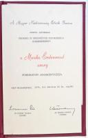 1966. "Szocialista Hazáért Érdemrend" zománcozott, aranyozott Br kitüntetés mellszalagon, ...