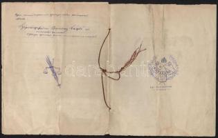 1914, 1943 Színes címerrajz + címer elkészítésére irányuló megrendelésről szóló levél Michajlovits G...