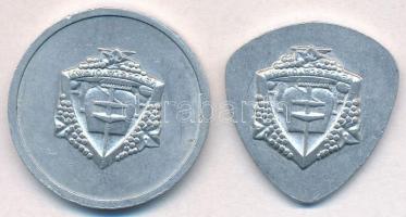 ~1950. "V. Miskolci Vendéglátóipari Étkezés" Al zseton (2xklf) (26x27mm és 30mm) T:2