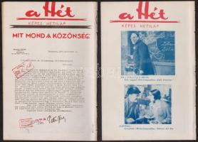 1930 A Hét színházi képes hetilap 5 db száma (2,16, 17, 18, 49)