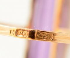 Arany (Au.) 14 k  gyűrű korund kővel, jelzett (szovjet), méret: 63, bruttó: 5 g