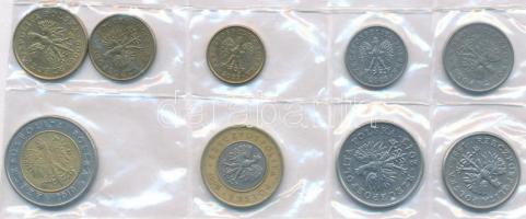 Vegyes: Ciprus 2010. 1c-2E (8xklf) forgalmi sor + Lengyelország 1990-2013. 1gr-5Zl (9xklf) forgalmi ...